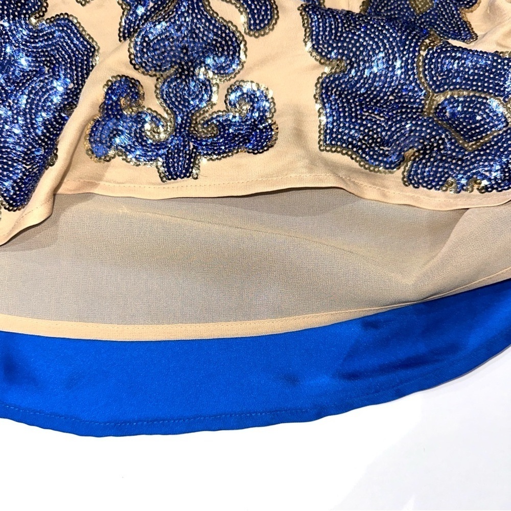 Newman Marcus Tracy Reese For Target Blue And Tan Sequin Top - Picture 4 of 7